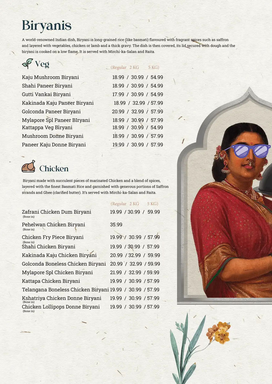 Biryanis - veg and chicken